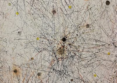 Cosmos 2020 encre de chine et encre de couleur- sur papier -125x125